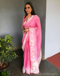 EE-S37283 Pink Organza sari