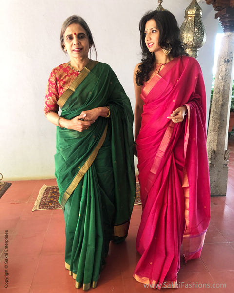 Green Mangalgiri cotton Saree | Sakhi Fashions – sakhifashions