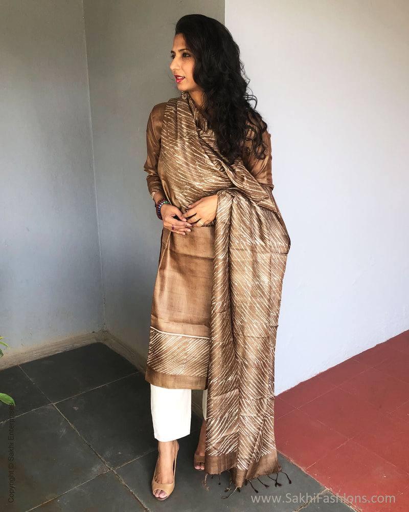 EE-S37297 Brown Tussar Salwar