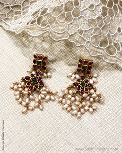 ASDS-38589 Gutta Silver Earrings