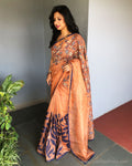 EE-S38277 Coral Tissue saree