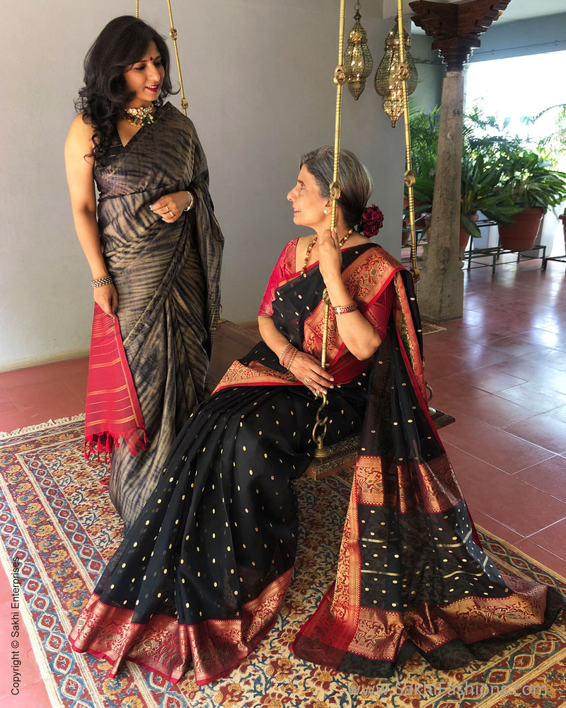 EE-S38345 Black Katan Chanderi