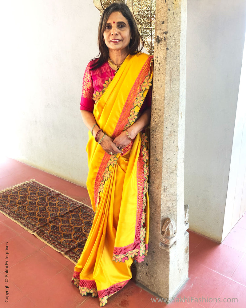 EE-S38988 Yellow Kanchi Cutwork