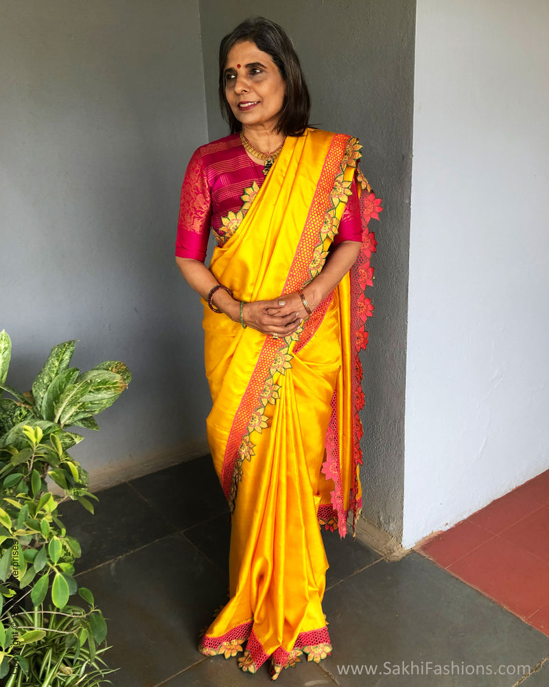 EE-S38988 Yellow Kanchi Cutwork