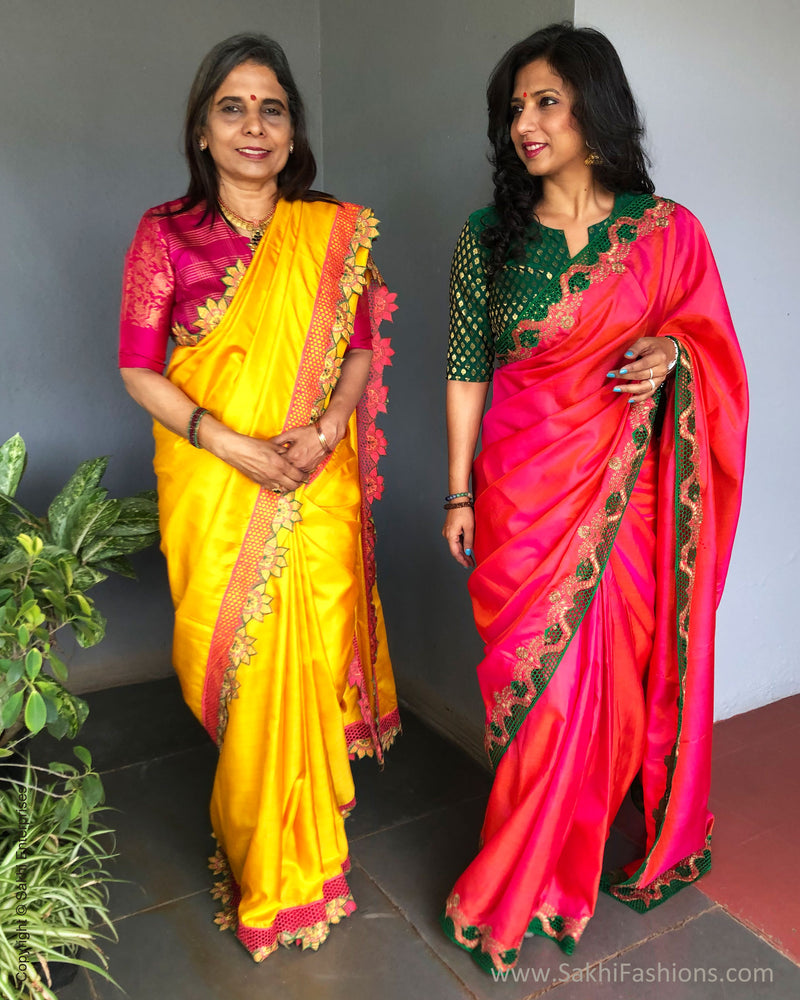 EE-S38988 Yellow Kanchi Cutwork