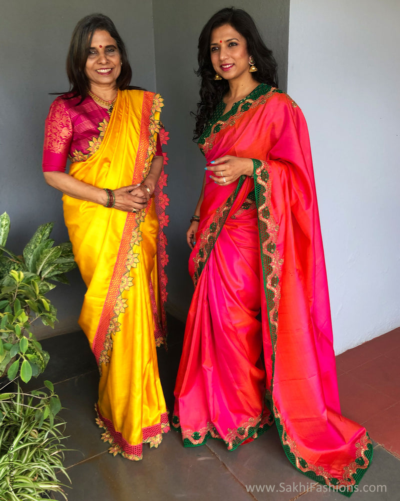 EE-S38988 Yellow Kanchi Cutwork