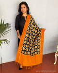 EE-S38041 Ikkat Mustard Dupatta