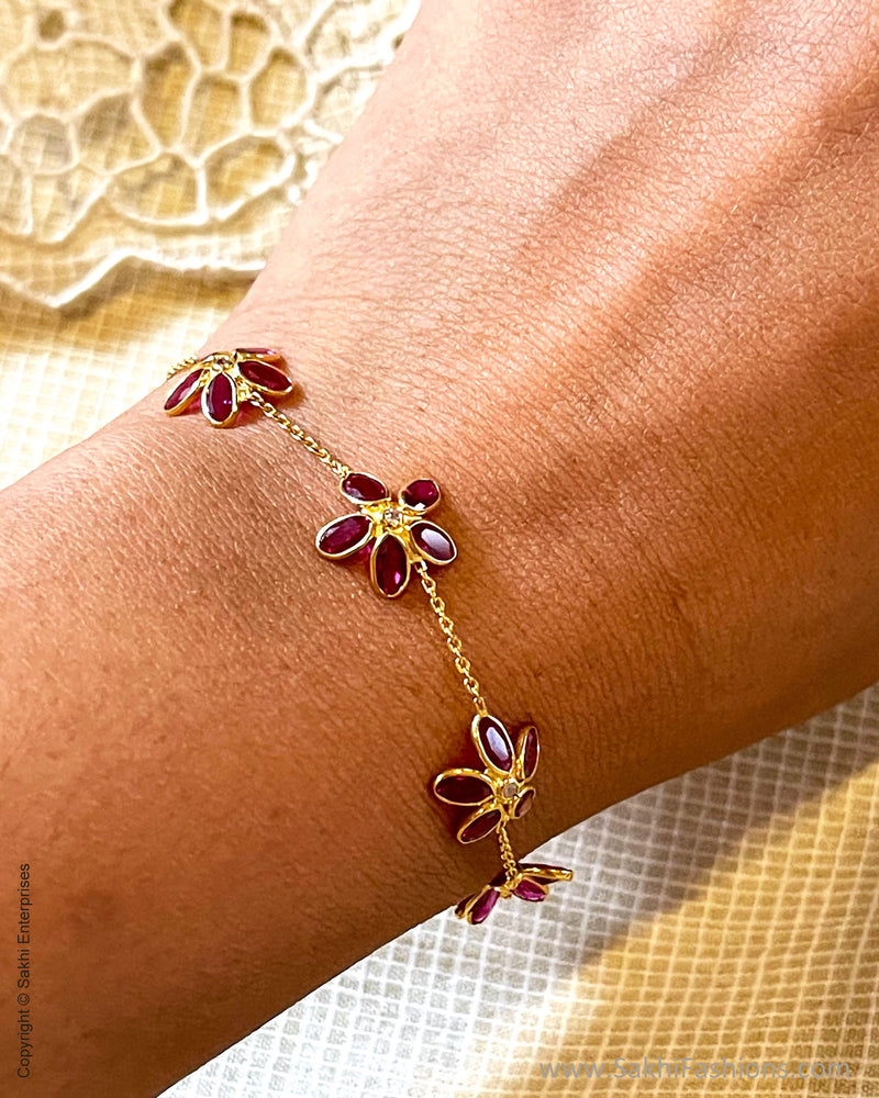 AGDS-39794 Gold Ruby Bracelet