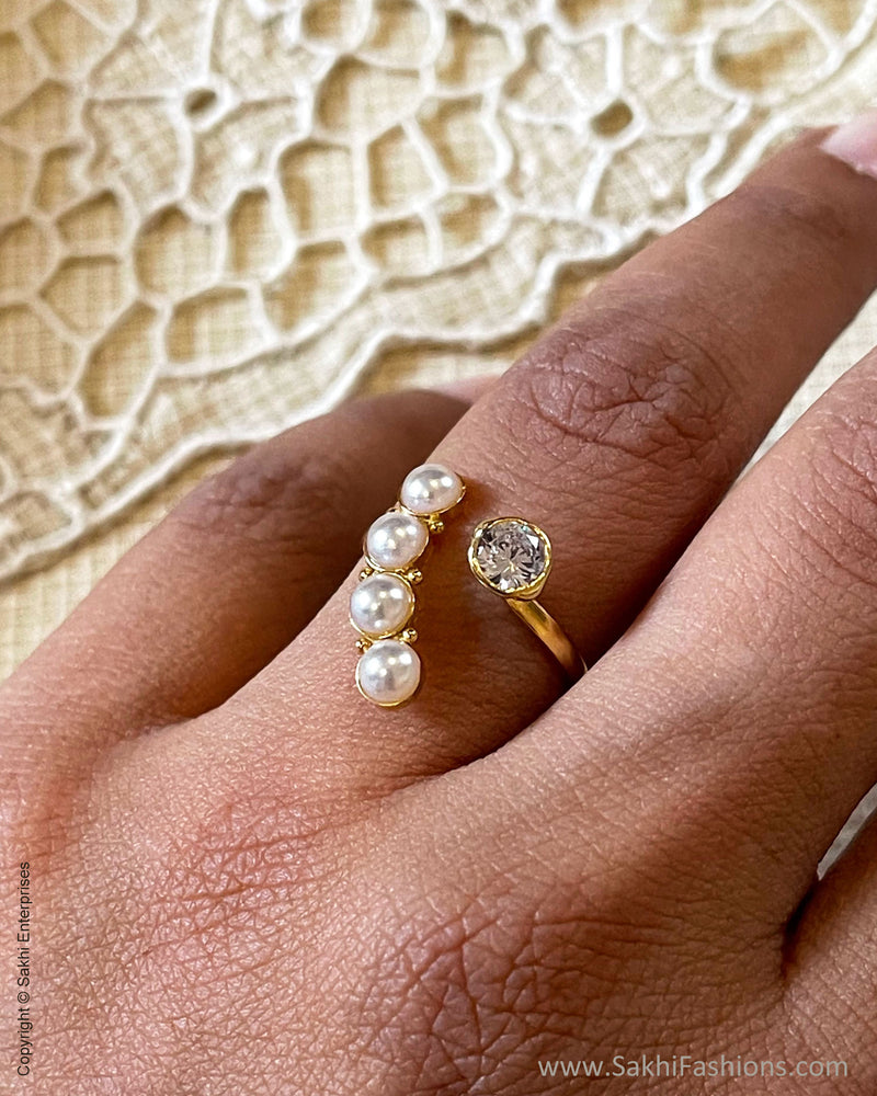 AGDS-39796 Pearl Finger ring