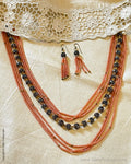 AJDS-21636 Peach bead Mala