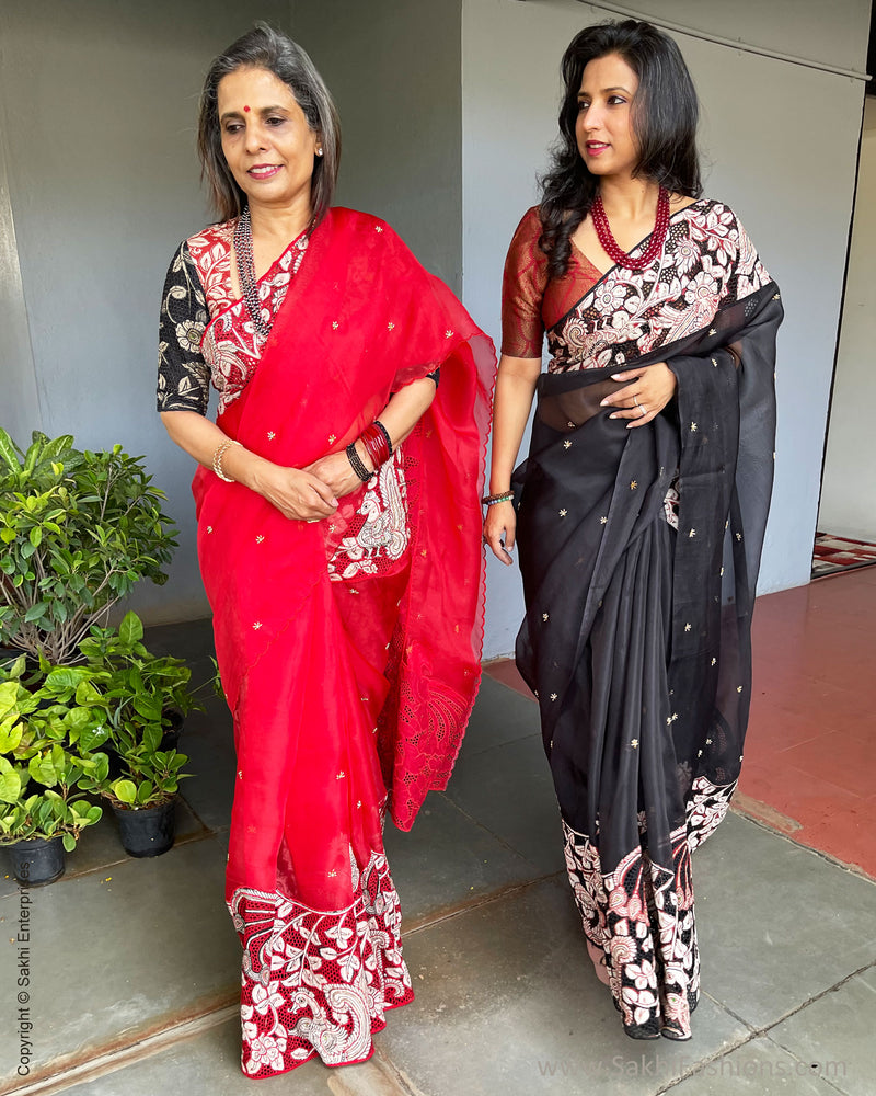 Cutwork Oragnza Saree New designer sari | SakhiFashions – sakhifashions