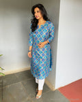 EE-S41240T Blue Kota silk Top