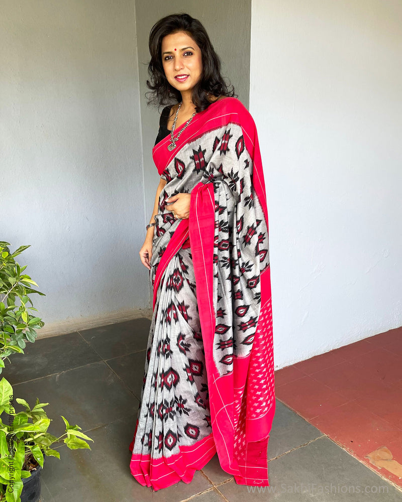 EE-S38045 Cotton Ikath Sari