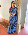 EE-S38085 Indigo Cotton sari