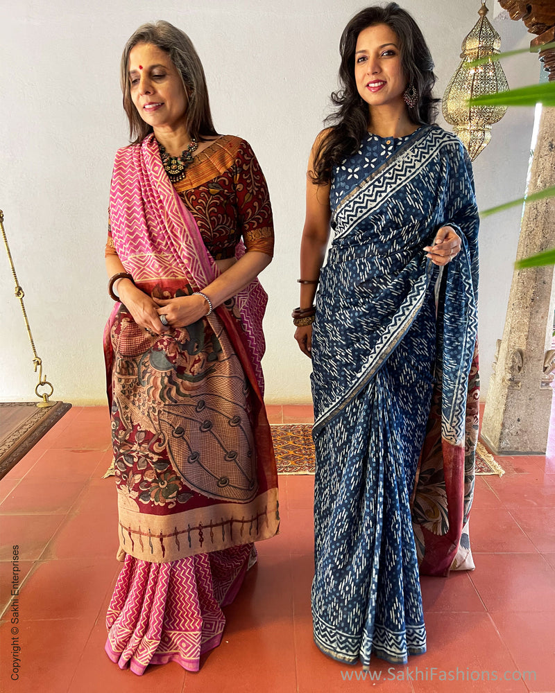 EE-S39613 Pink Chanderi Kalamkari