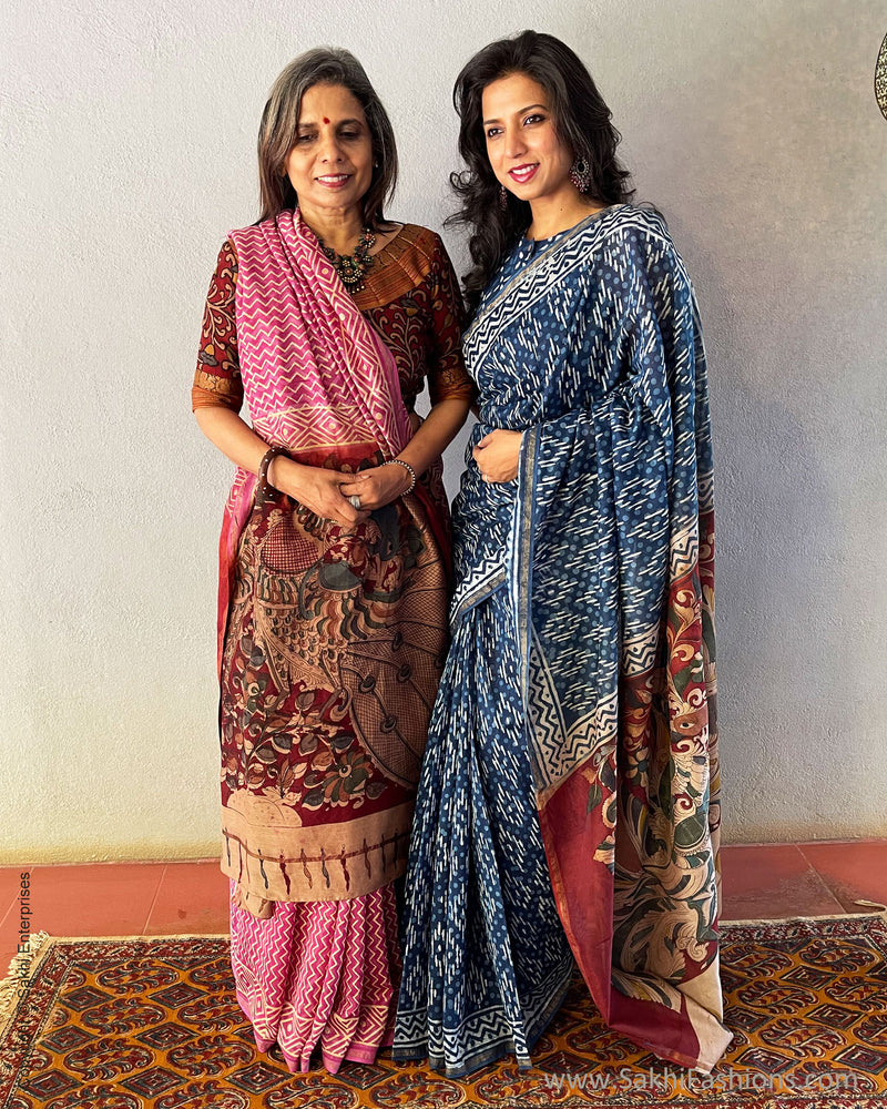 EE-S39613 Pink Chanderi Kalamkari