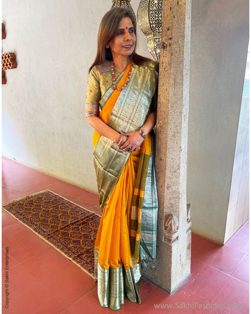 EE-S37940 Mustard Mangalgiri saree