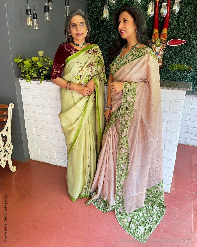 EE-S39103 Tussar Cutwork Sari
