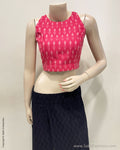 BL-F215221 Pink Ikkat Blouse