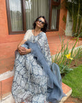 DP-TG21517 Grey Organza Saree