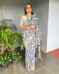 EE-S35003 Blue Silk Kalamkari