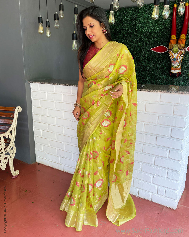 EE-S42709 Lemon Yellow Kota Sari