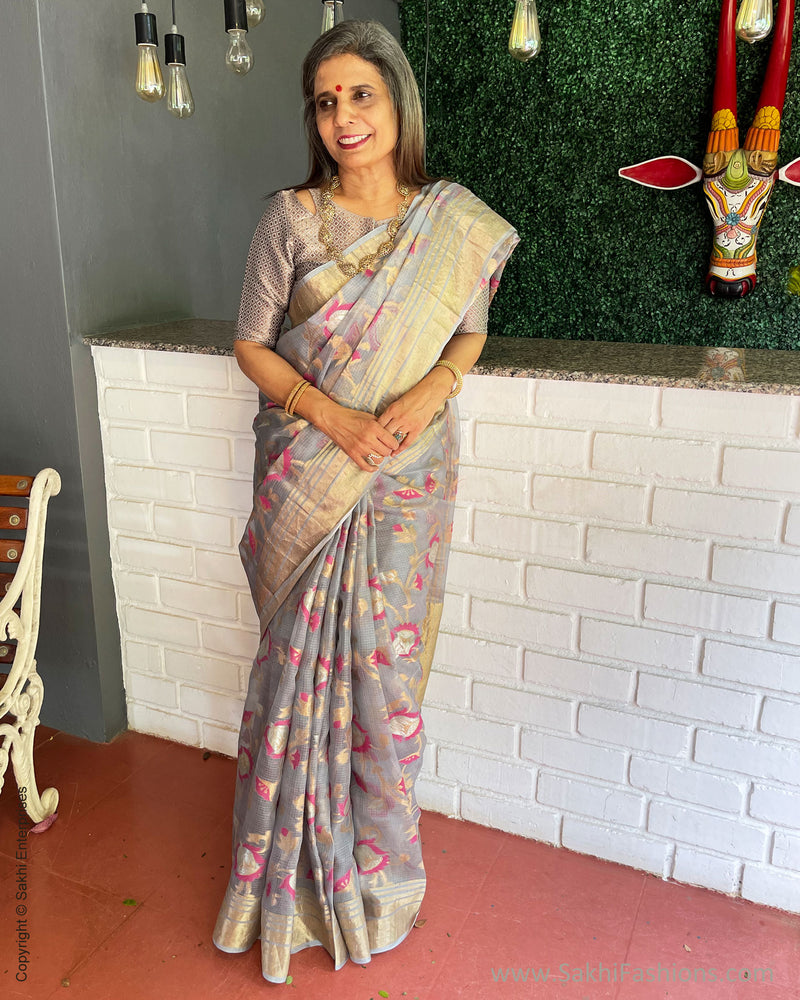 EE-S42710 Grey SilkKota Saree