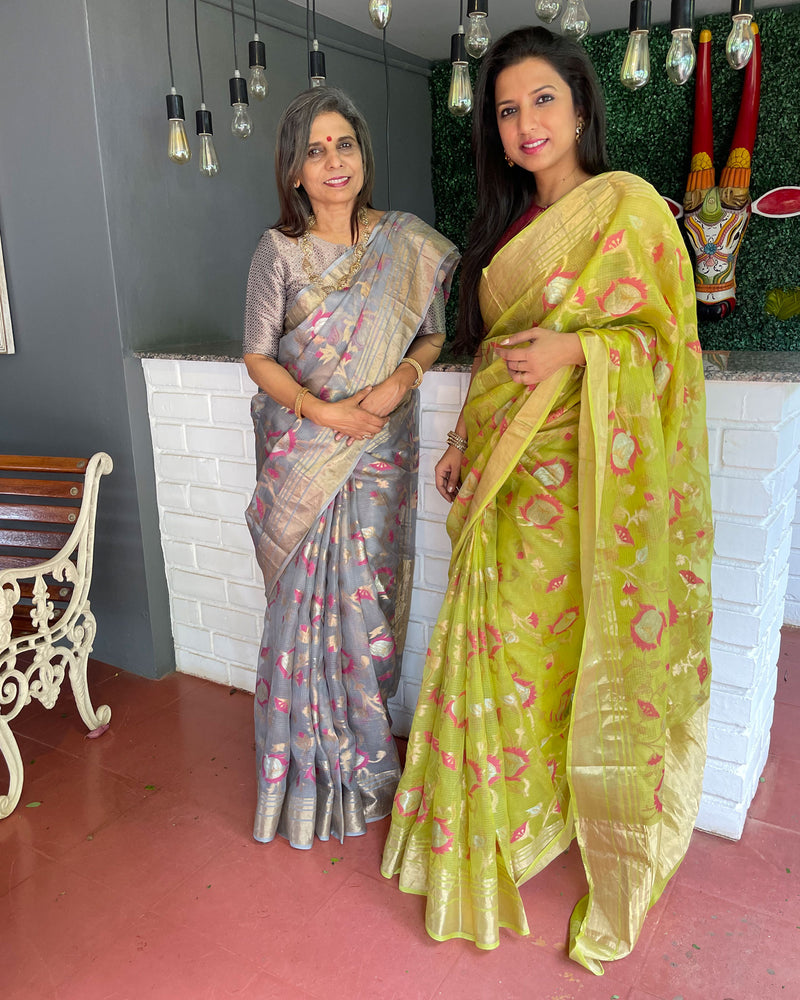 EE-S42710 Grey SilkKota Saree