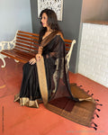 EE-S41819 Black Organza sari