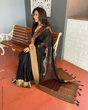 EE-S41819 Black Organza sari