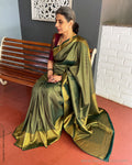 EE-S41831 Green Banarsi Saree