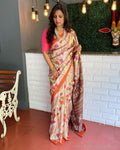 EE-S42255 Floral Tussar Sari