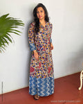EE-S43054 Kalam Indigo Dress