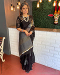 EE-S43548 Black Organza sari