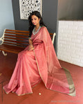EE-S40078 Pink Kora Sari