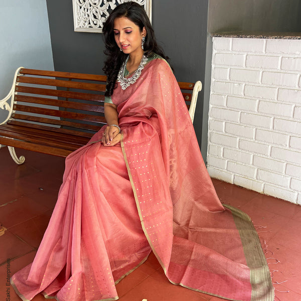 EE-S40078 Pink Kora Sari – sakhifashions