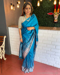 EE-S36396 Blue Tussar Sari