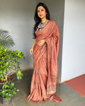 EE-S39650 Red Tussar Sari