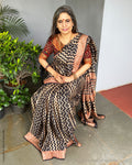 EE-S39651 Black Tussar Sari
