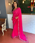 EE-S40720 Georgette Cutwork Sari