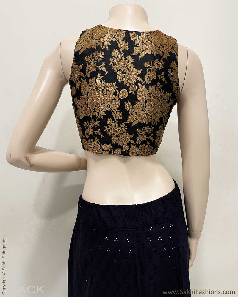 BL-R44325 Black Banarsi RBlouse