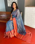 EE-S45097 Tussar Banarsi Cutwork