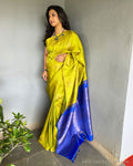 EE-S46307 Lime Kanchi sari