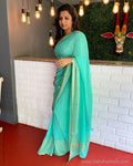 EE-S39209 Green Chiffon Sari