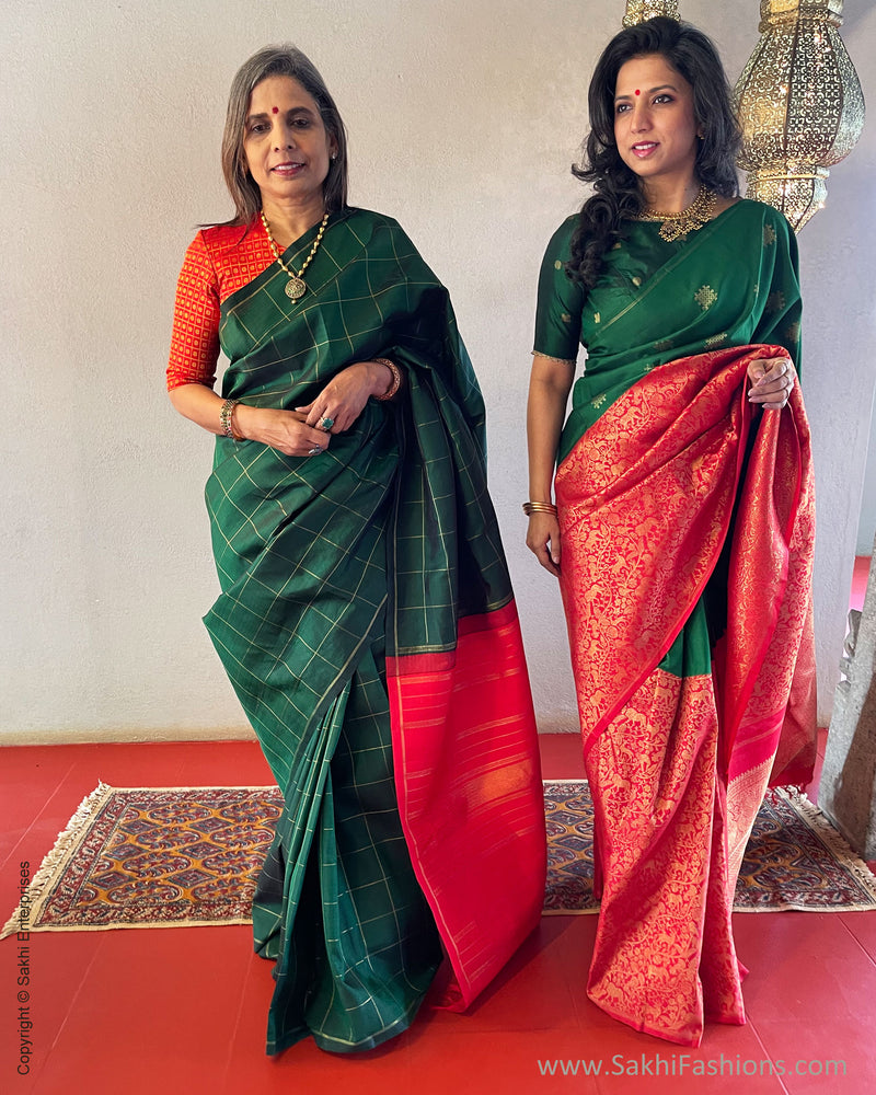 EE-S45182 Check Kanchi sari