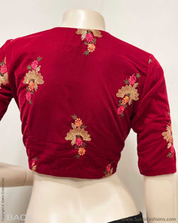 BL-F46355 Red Velvet Blouse