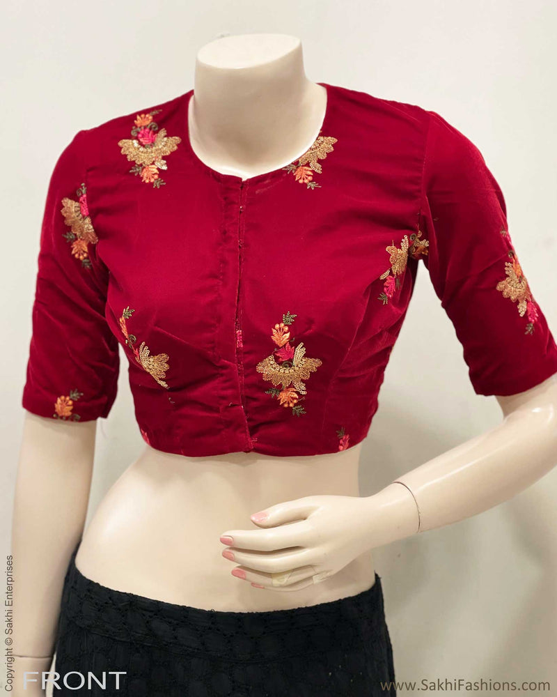 BL-F46355 Red Velvet Blouse