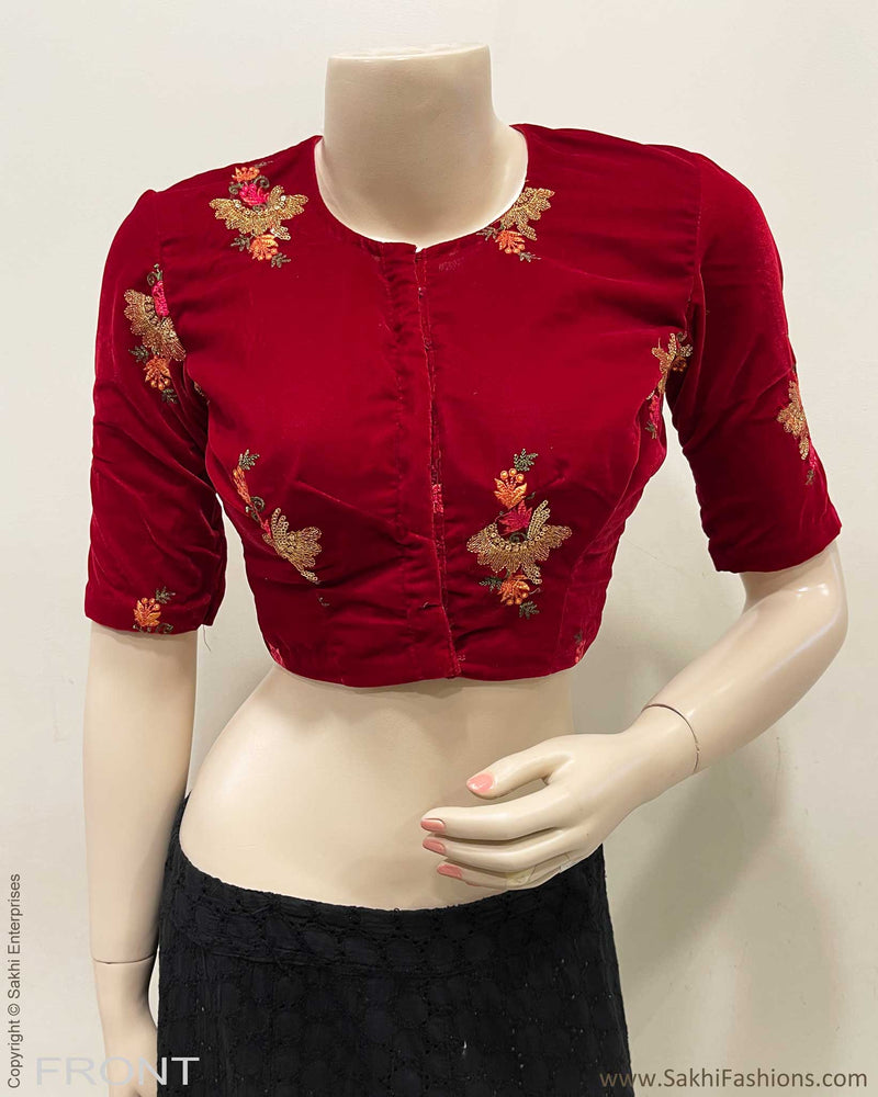 BL-F46355 Red Velvet Blouse