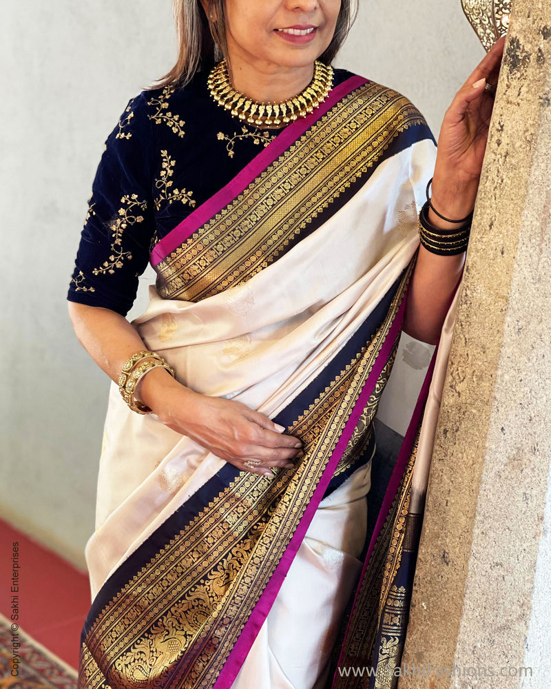 EE-S47757 Cream Gadwal Sari