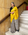 EE-S48611 Yellow Tussar Sari